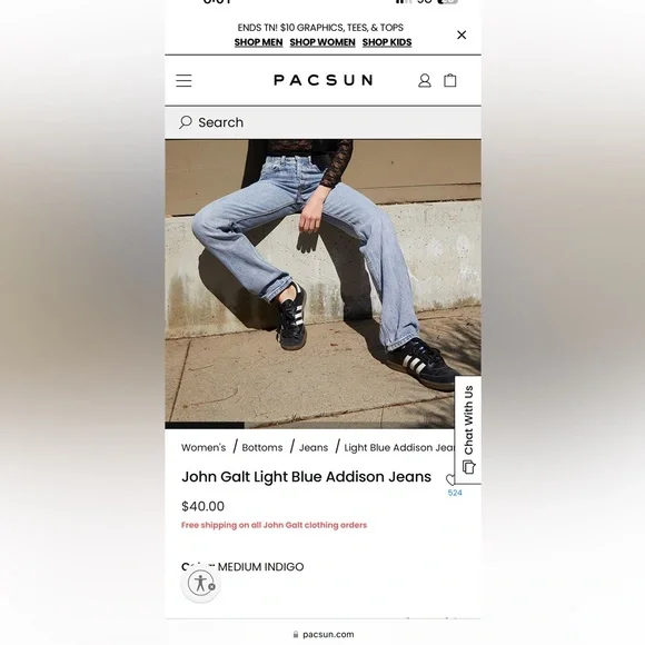 Brandy Melville / John Galt light wash straight leg denim jeans! WOMEN SIZE M - Picture 2 of 4